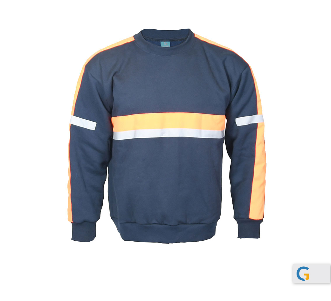 BUZO CUELLO REDONDO CON REFRACTIVO-