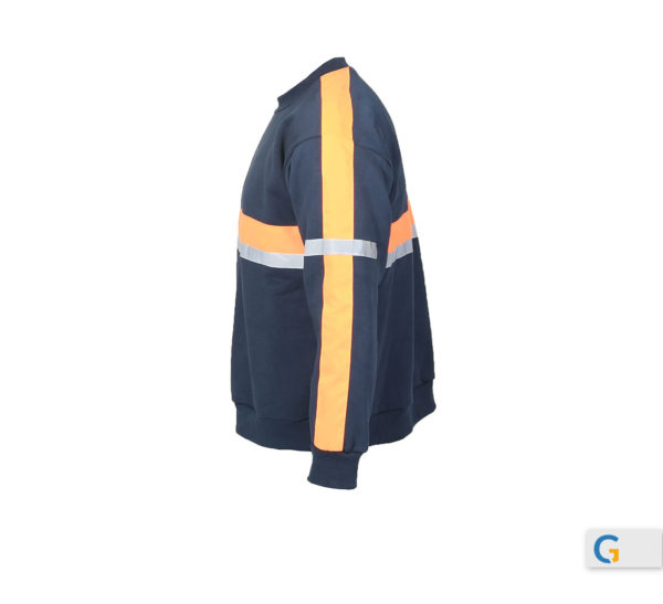 BUZO CUELLO REDONDO CON REFRACTIVO PERFIL-