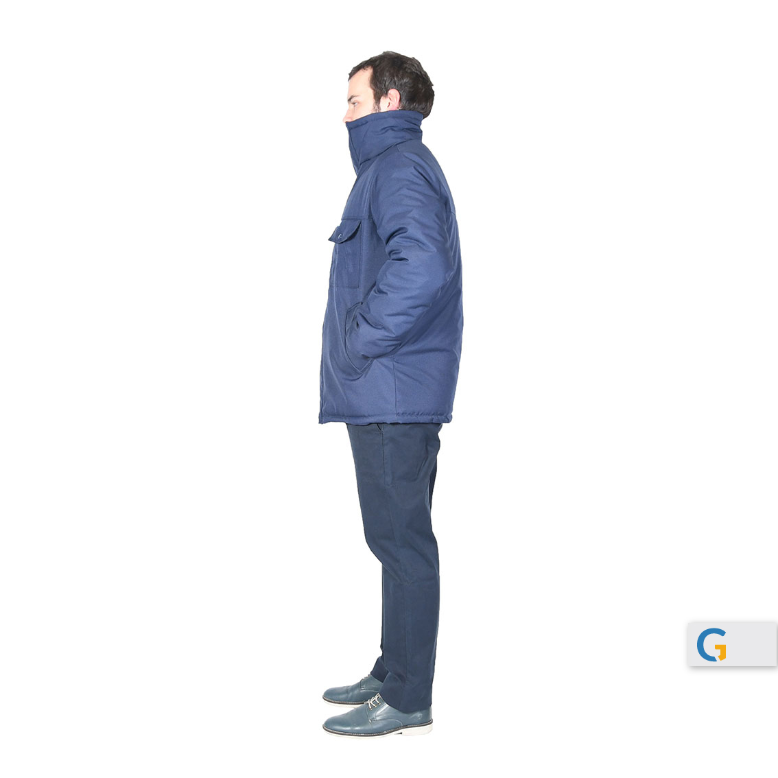 CAMPERA DE TRACKER ANORAK AZUL PERFIL CIERRE CERRADO SIN LOGO-