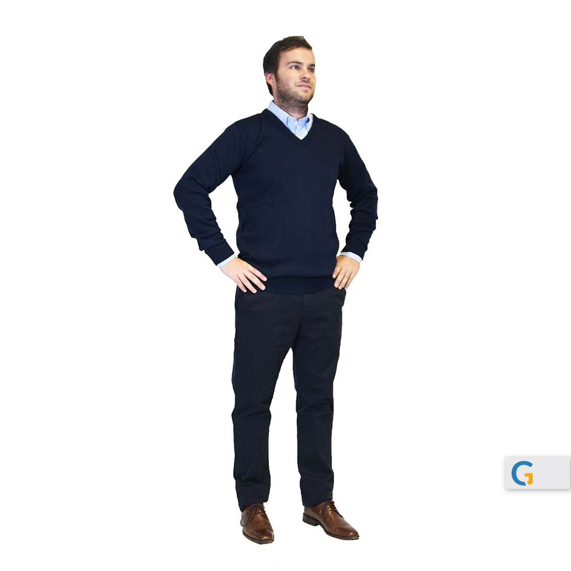 SWEATER AZUL DE COSTADO-